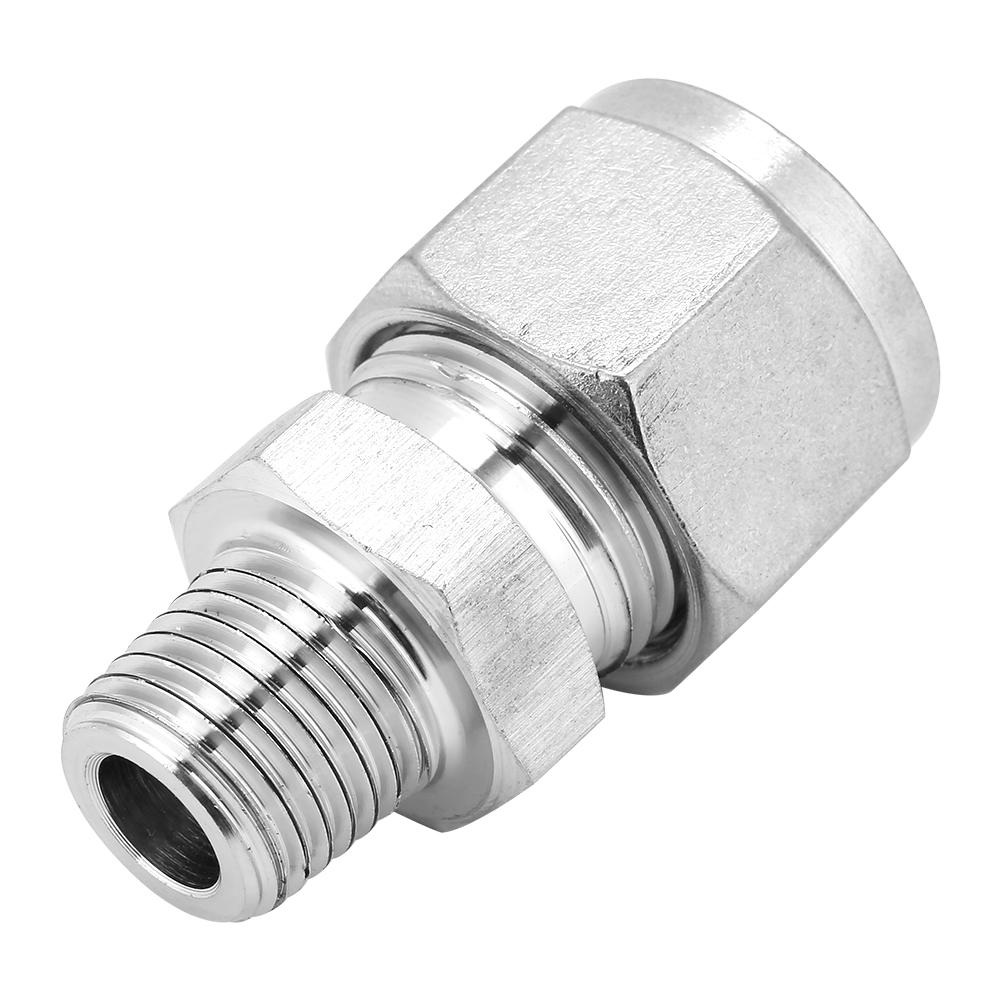 Stainless Steel SS304 Pipe Fitting 1 4NPT Male Thread Connector for Water Oil Gas (1 4 12)