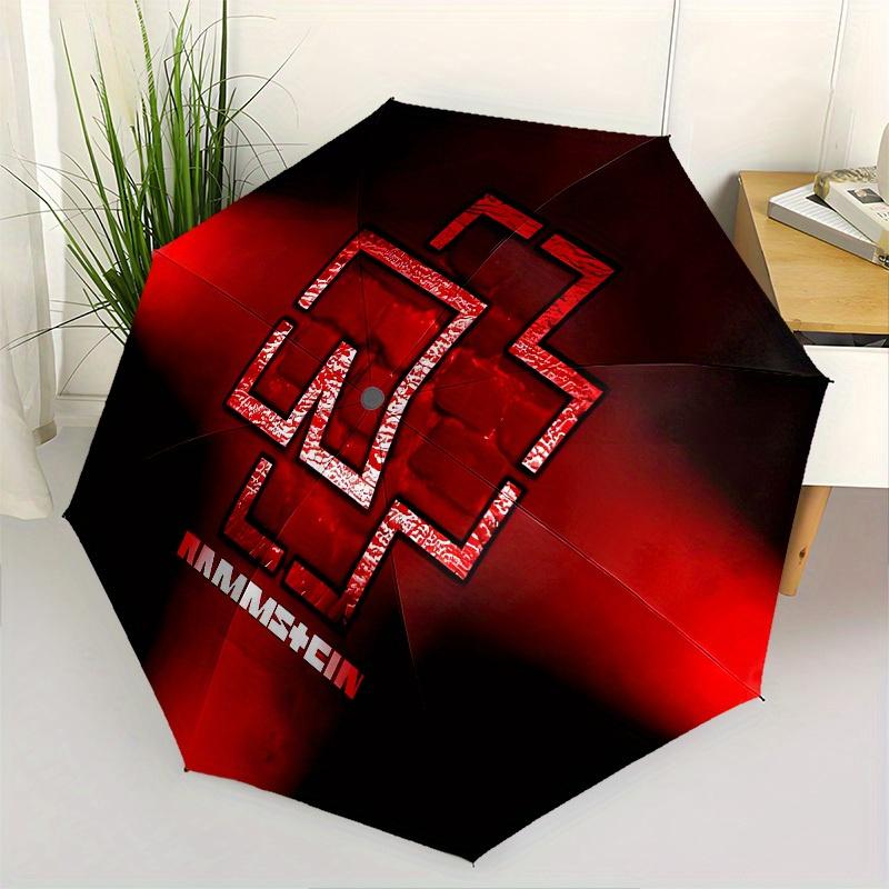 1pc Rammstein Cross Themed High-quality Umbrella,Automatic Opening and Closing Umbrella,Multi-functional Umbrella G0811006