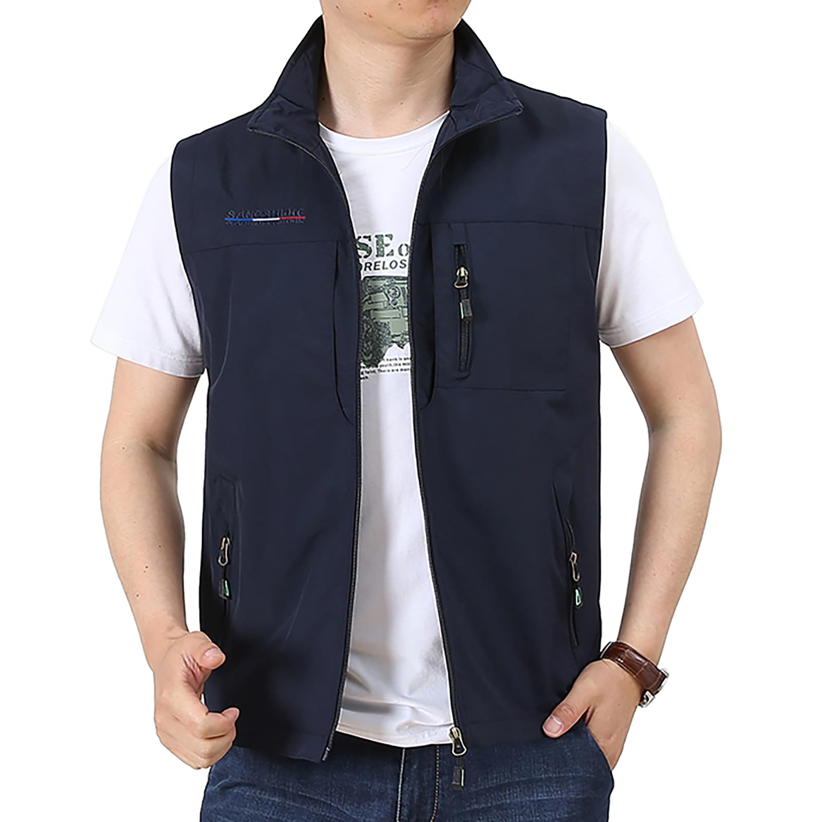 

Manatsulife Mesh Fishing Vest for Photographer Vest for Outdoor and Stylish 1906 Men s Work, Multi-Pocket, Multifunctional, Water-Repellent,