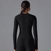 New Double-sided Brushed Solid Color Long Yoga Suit With Long Sleeves, High Elasticity And Breathability For Sports Running