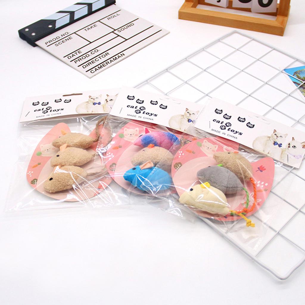 8 Pcs Cat Mouse Plush Cat Toy Kitten Toy Long Tail for Cat Teething Chewing Ring Bell for Cat To Exercise Gift