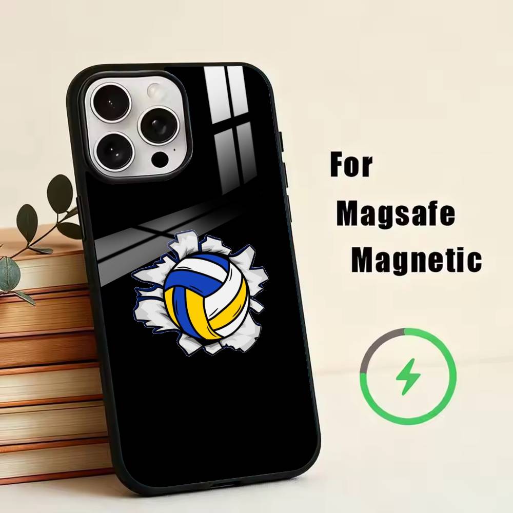 Volleyball Painted  Phone Case For iPhone17,16,15,14,13,12,11 Plus,Pro Magnetic For Magsafe Wireless Charging