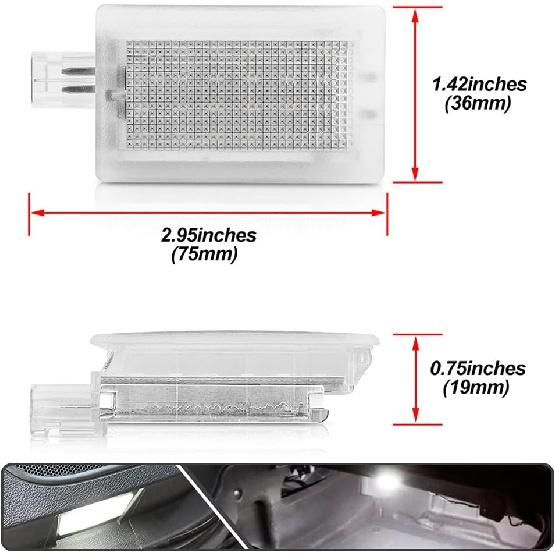 LED Courtesy Door Stepwell Light for Dodge Charger Challenger Dart Chrysler 200 300 Luggage Compartment Lamp Trunk Cargo Light Powered by High Power