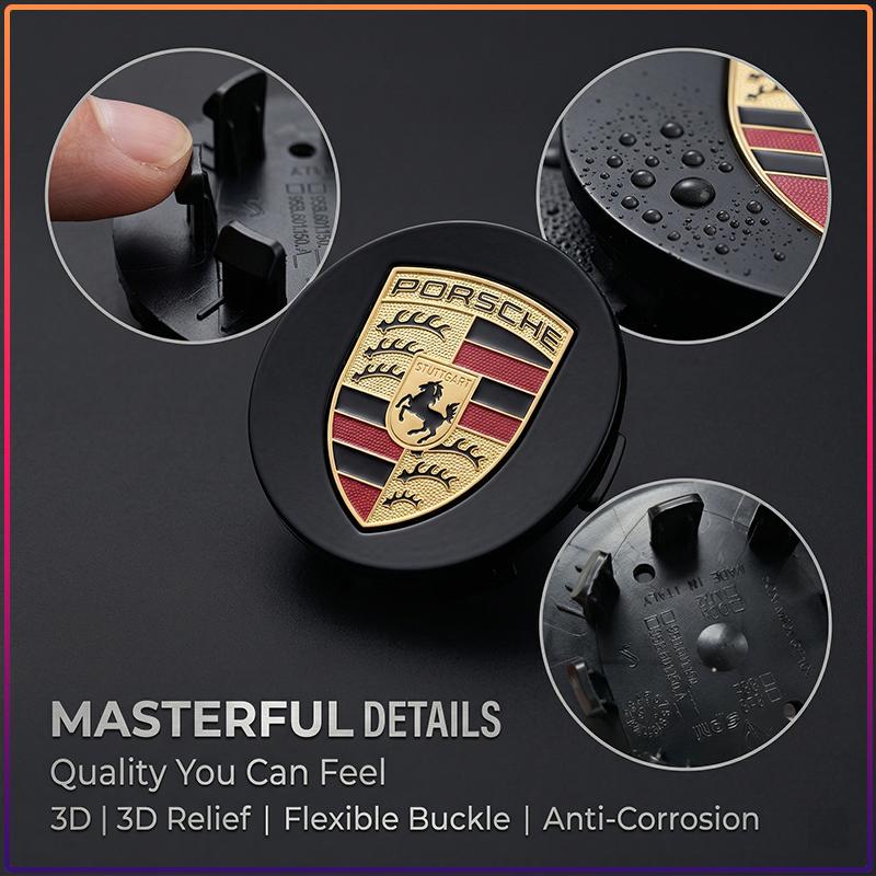 4 ks 65MM Auto Znak Krytky Středového Krytu Kola Auta Kryt Ráfku Pro Porsche 911 Cayenne Panamera Macan Boxster Carrera-GT 928 918-Spyder