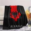 1pc Republic of Albania Print Flannel Blanket, High Quality Comfortable for All Seasons, Home Decor, Warmth and Comfort, Perfect for Christmas Gifts79