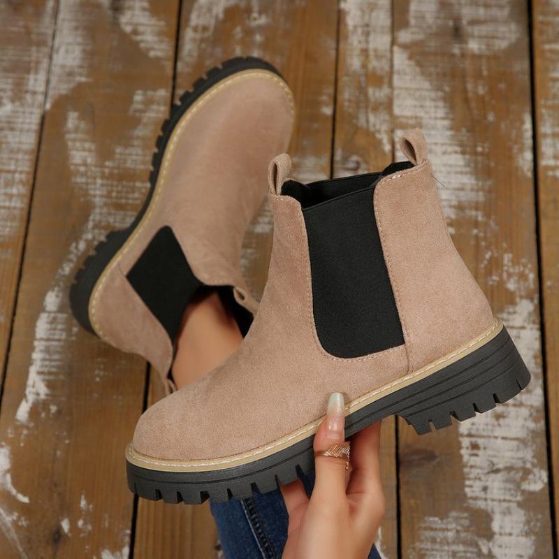 Women's Suede Ankle Martin Boots, Retro Casual Desert Work Boots, Chelsea High-Top Fall Winter Shoes