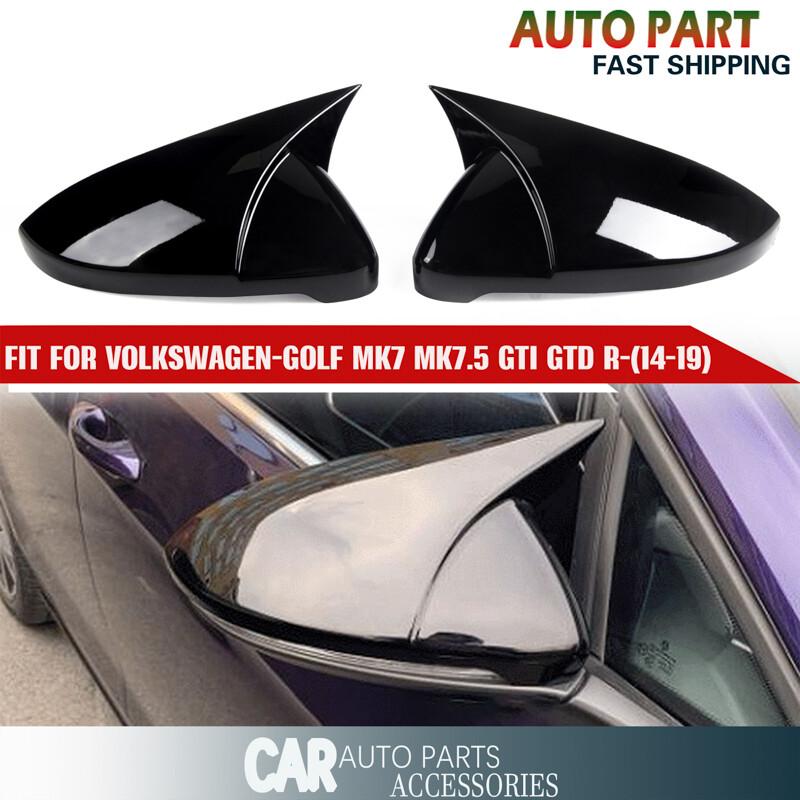 For VW Golf MK7 MK7.5 GTI GTD R 14-19 Add-on M Style Mirror Cover Gloss Black