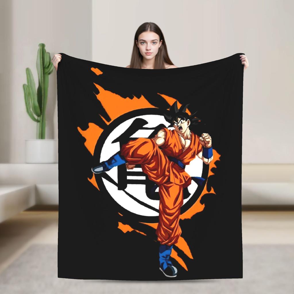 DBZ Anime Blankets Fleece Goku Soft Throw Blankets for Bedding Couch Bedspread