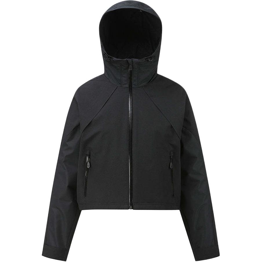 SALOMON Jednolity Kolor Bluza z Kapturem Raglan Długi Rękaw Krótka Kurtka Damskie kurtki Czarny C28177