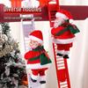 Red Climbing Santa Claus with White Ladder for Christmas Decor
