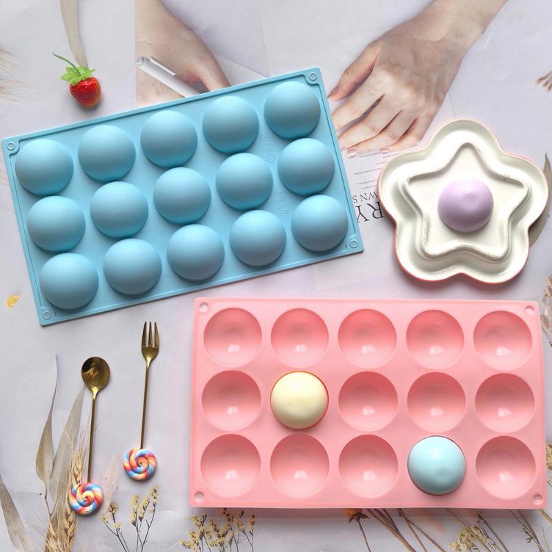 Silicone Half Sphere Baking Mold Reusable 6/15/24 Holes Non-Stick for Ice Cream Chocolate Holiday Baking DIY Gift Making