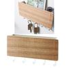 Japanischer Schlüsselhalter aus Holz zur Wandmontage mit 5 Haken, stanzfrei, multifunktionaler Schlüsselaufhänger für Zuhause