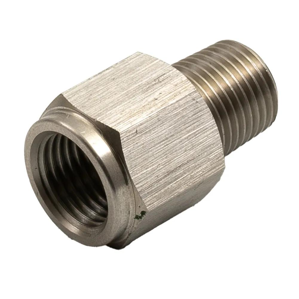 Stainless Steel 1/8" NPT Male To M10*1.0 Female Oil Pressure Gauge Adapter TQNPTSS-1/8-M10x1.0F Oil Pressure Sensor Sendor