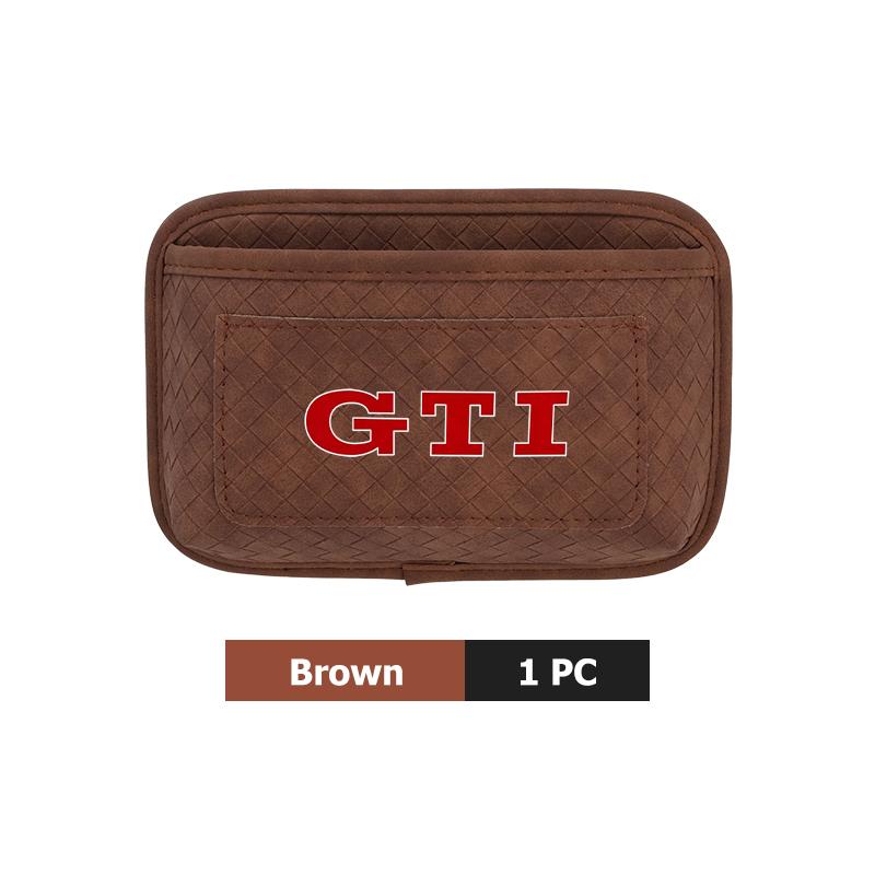 Car Plaid Adhesive Hanging Bag Pocket Phone Glasses Storage Case For Volkswagen VW Jetta Golf4 5 6 Beetle CC B5 B6 B7 EOS GTI zw6