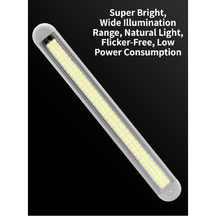 12V Cabin Light with 120 LED Beads RV/Truck/Forklift Strip Independent Switch Super Bright Energy Saving Modified Vehicle Light