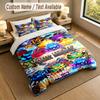 Custom Name Text Bedding 3Pcs Set,Blox Fruits 1 Duvet Cover 2 Pillowcases Soft Bed Linen For Gift