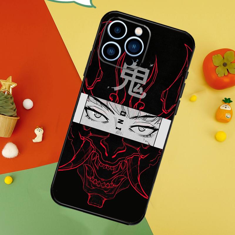 Japanese Hannya Oni Mask Phone Case For iPhone 17 Pro Max 16 15 14 12 11 13 Pro Max Plus 12 13 Mini 16e 17 Air Cover