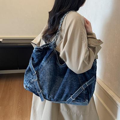 Vintage Denim Bag Women's Chain Underarm Shoulder Bag