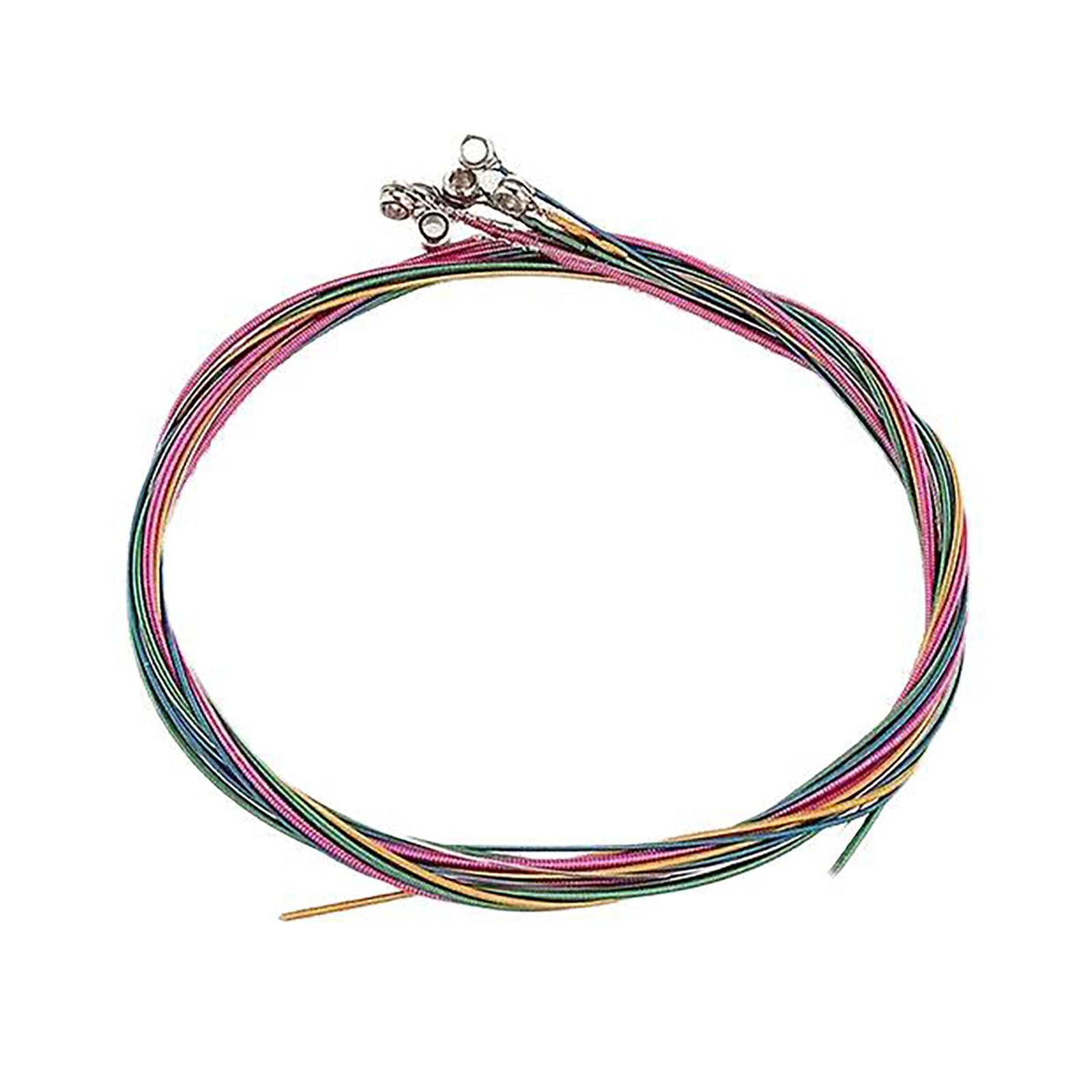 6 шт. цветных сменных гитарных струн для акустической гитары, медные гитарные струны, набор для акустической гитары, фолк-гитары разноцветный