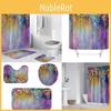 Elegant Waterproof Polyester Shower Curtain With 3d Purple Flower Design