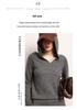 Soft Hooded Cashmere Sweater for Women - 2026 Autumn/Winter Collection: Solid Color, Gentle Style, Loose Fit