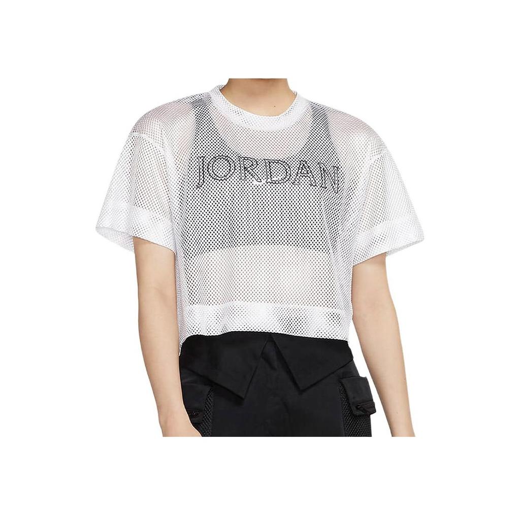 Jordan Sporty Mesh Short Sleeve T-Shirt Women Tops White CZ1892-100