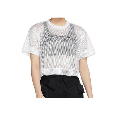 Sportliches Mesh Kurzarm T-Shirt Damen Tops Weiß CZ1892-100