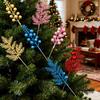 Christmas Decoration Glitter Berrie Artificial Foam Flower Bouquet Christmas Tree Ornaments Red Gold Silver Fake Berries Branch