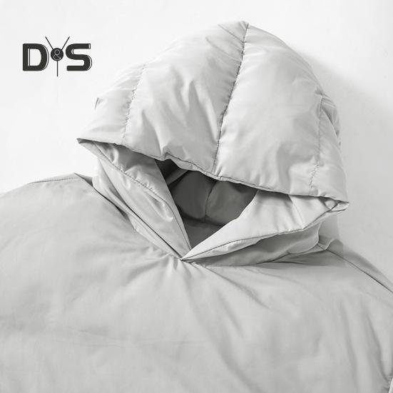 Manteau d'hiver en coton pour femme, épais, rembourré, coupe-vent, rétention de la chaleur, avec grande poche, capuche, couleur unie, manches longues, pull