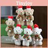 Adorable Christmas Bear Ornament Plush Toy Accessory With Scarf And Bag Charm