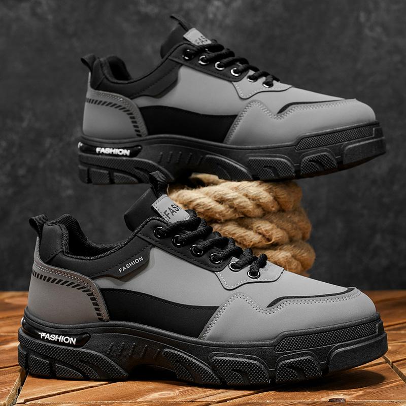 Mens Walking Shoes All Season Casual Comfort Wear-resistant Thick Soled High Top Outdoor Fashion Teenagers Work Boots