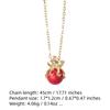Trendy Octopus Red Bead Choker, Golden Tone Adjustable Chain, Fashion Cute Animal Pendant Necklace for Daily Wear