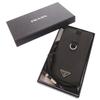 Used AUTHENTIC PRADA Phone case neck pouch Triangle logo Saffiano Black
