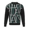 Color Block Letter Logo Jacquard Knit Sweater Men Tops Green 6L1MXW-1MCPZ-F022