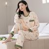 Ensemble de Pyjama pour Femme 100% Coton – Respirant, Absorbant la Sueur, Manches Longues Col Rond pour Porter à l'Intérieur et à l'Extérieur (Automne hiver)
