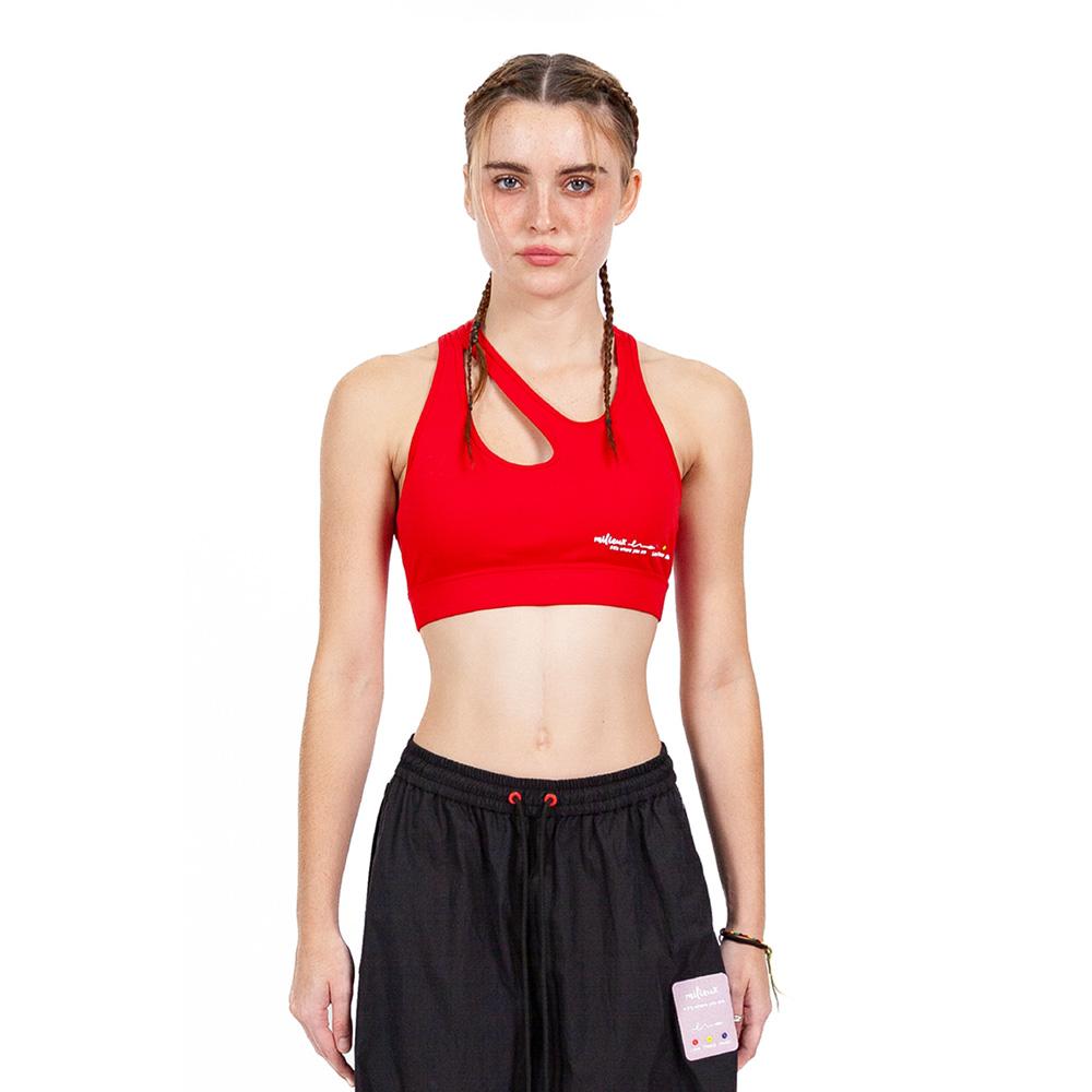 Milliu [Mxm1Fktpn002Rd]Cropped Knit Top Sleeveless Red/S