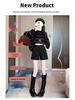 Plus Size Women's Black Wool Wide-Leg High-Waisted A-Line Shorts for Fall/Winter