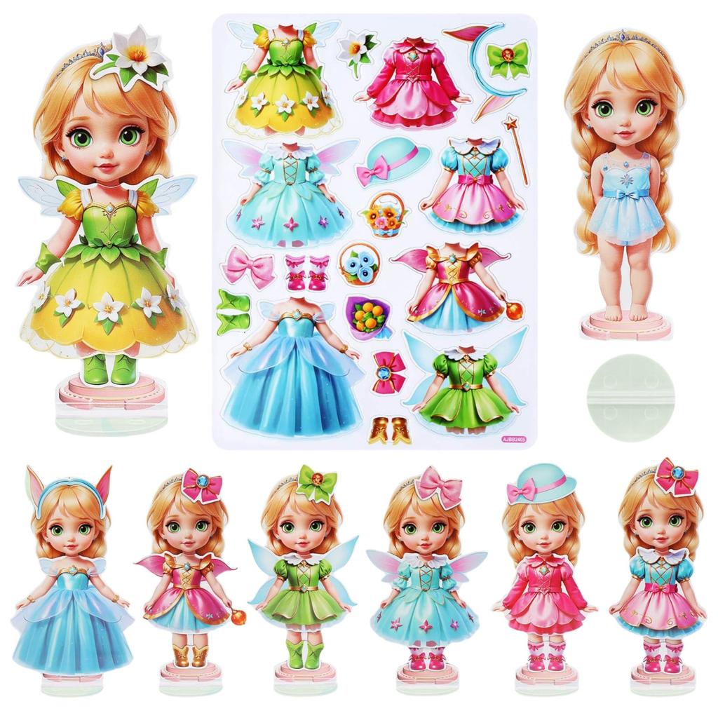 Magnetic Dress Up Dolls,Paper Dolls For Girls Ages 4-10,DIY Princess Magnetic Dress-Up Doll Pretend Play Set For Birthday