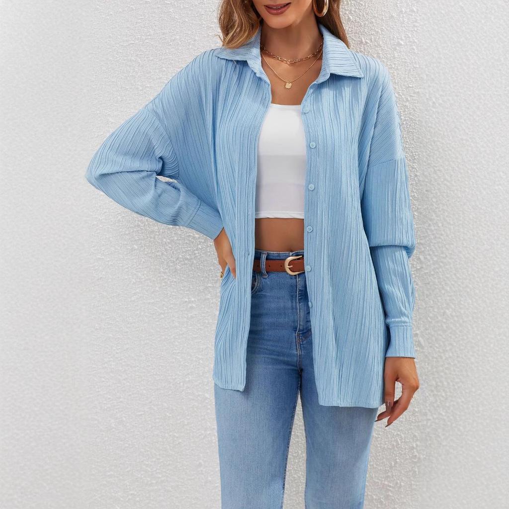 2023 Hot-Selling Women's Solid Color Casual Fashion Knit Shirt