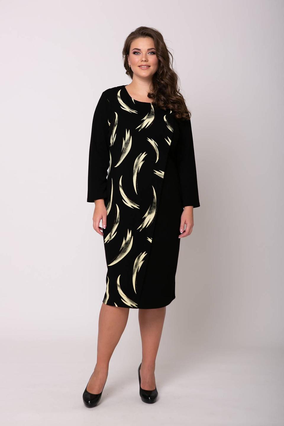 

Комбіноване пряме плаття Tatiana КЕРІН 4XL чорний