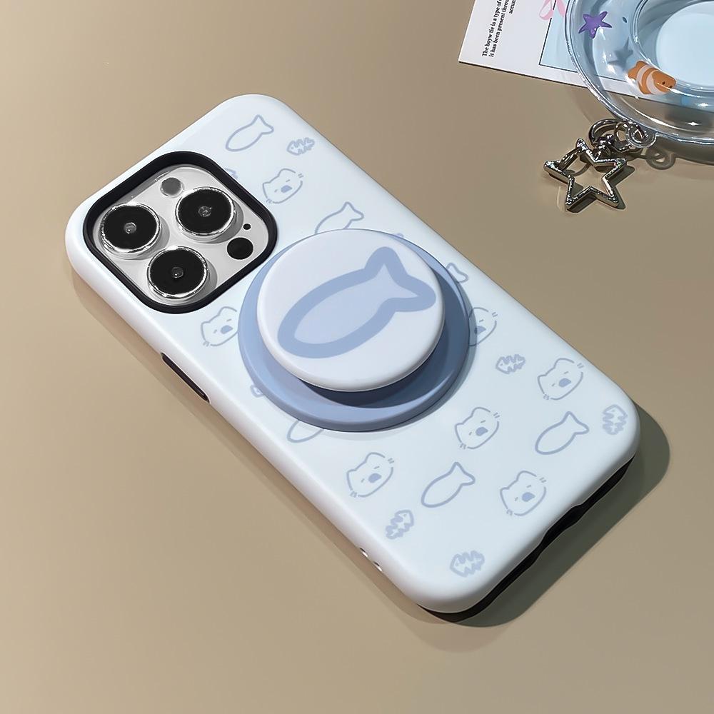 Applicable To Apple 17Promax Magnetic Film Mobile Phone Case iPhone15 Cat Holder 14 Anti-drop 16 Protective Case