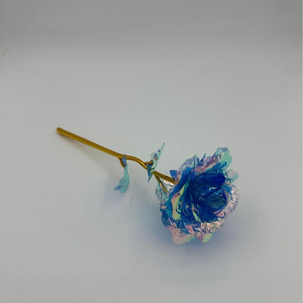 Seven-Color Preserved Rose with Gold Foil - Handmade Floral Gift for Valentine's and Mother's Day