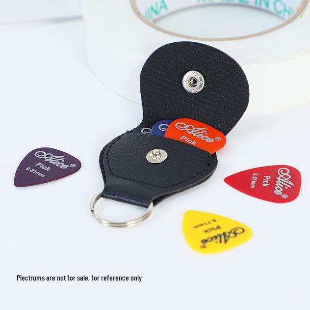 PU Leather Keychain Plectrum Storage Bag - Multi-color Options with Customizable Logo