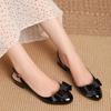 2025 New Round Head Bag Head Sandals Women's Summer High Heels Thick Heel Mary Jane Fashion Design Bow Single Shoes