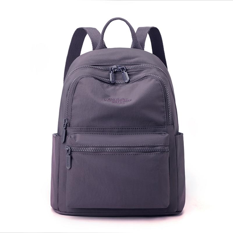 Compact Backpack with Front Zip Pocket Casual Shouler Bag for Daily Use