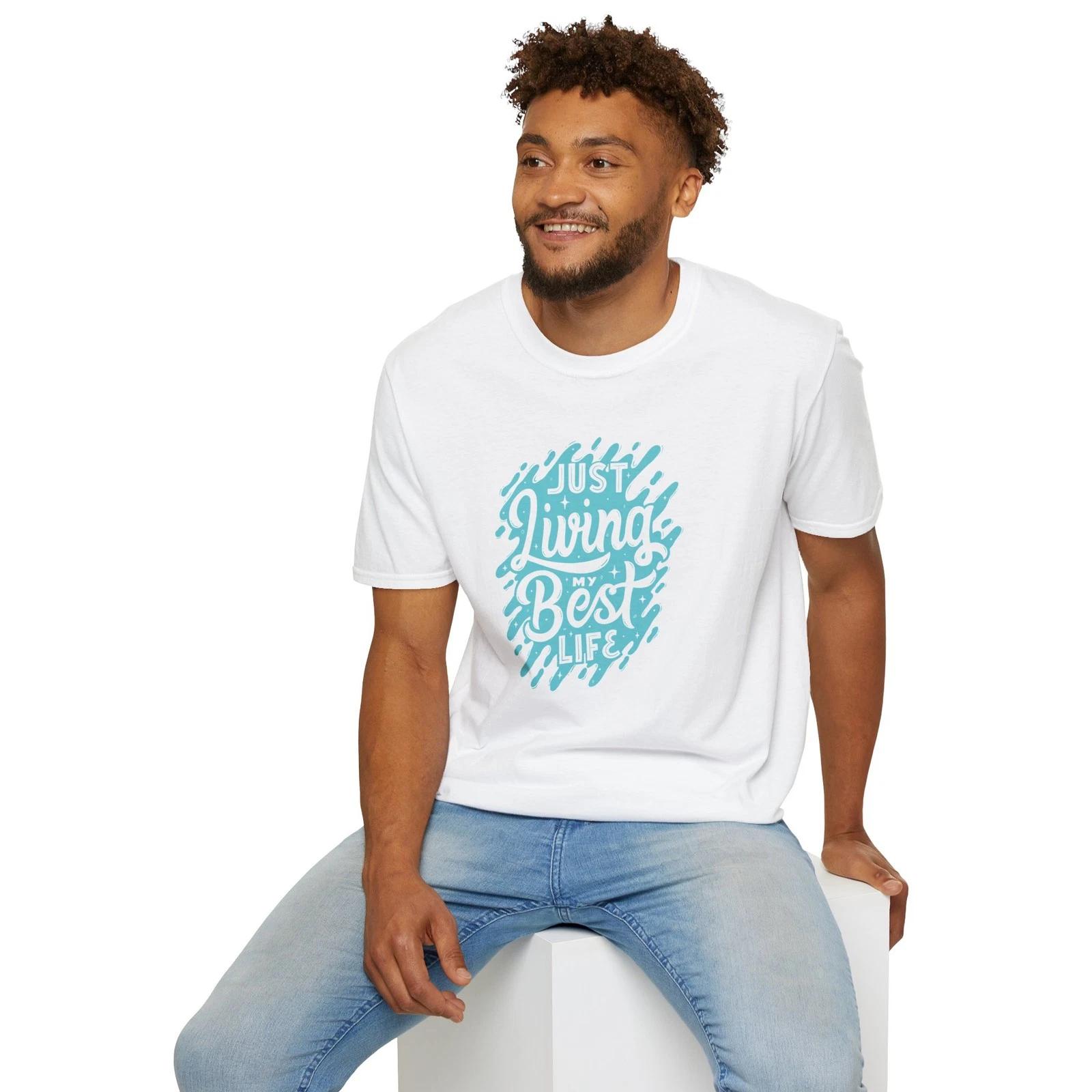 Just Living My Best Life - Unisex Softstyle T-Shirt, Casual Tee, [...] L