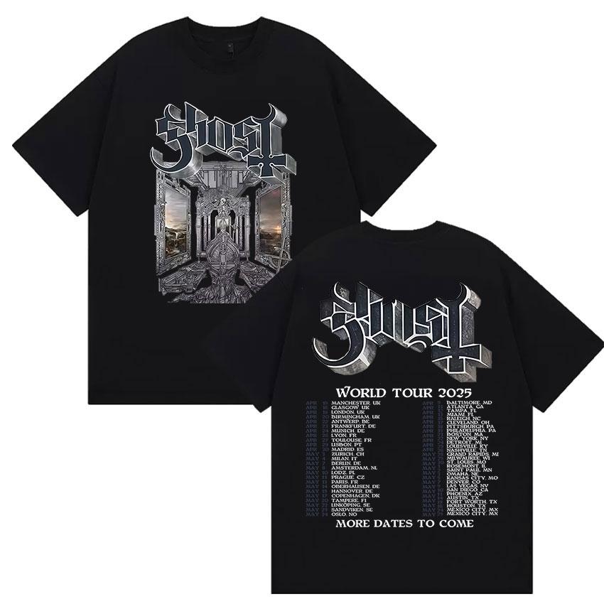 

Band Ghost Skeletour World Tour 2025 Album Print T Shirt Men Hip Hop Oversized Hot Sale T-shirt Fashion High Quality Cotton Tees 4XL