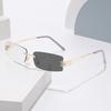 Frameless Unisex Color-Changing Myopia Glasses - Ultra-Light Metallic Style Business Prescription Lenses