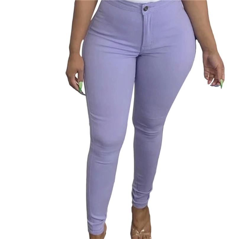 Pantaloni Lunghi Elasticizzati Monocolore alla Moda con Senso Femminile per Donna Sexy All-Match Slim Fit ad Alta Elasticità