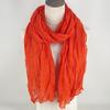 Export Solid Color Crumpled Scarf Women'S Literary And Leisure Cotton And Linen Scarf Versatile Neck Protection Scarf Sunscreen Silk Scarf